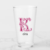 Verre Capitale décorative botanique médiévale K (Devant)