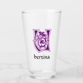 Verre Capitale décorative botanique médiévale U (Devant)