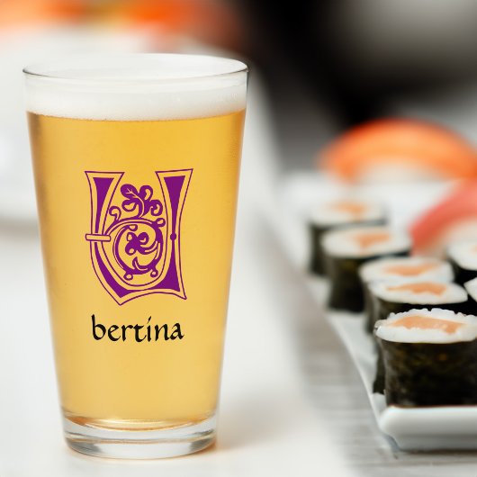 Verre Capitale décorative botanique médiévale U