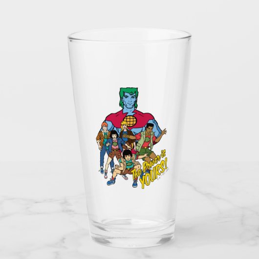 Verre Captain Planet Group Graphic - La Puissance Est À  (Devant)