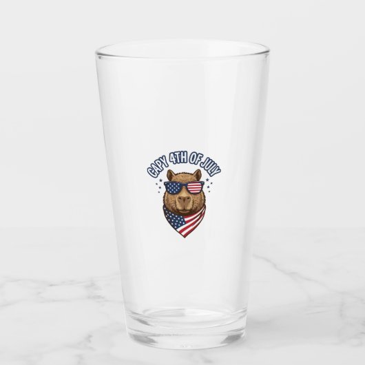 Verre Capy 4 juillet Conception vectorielle de capybara (Devant)