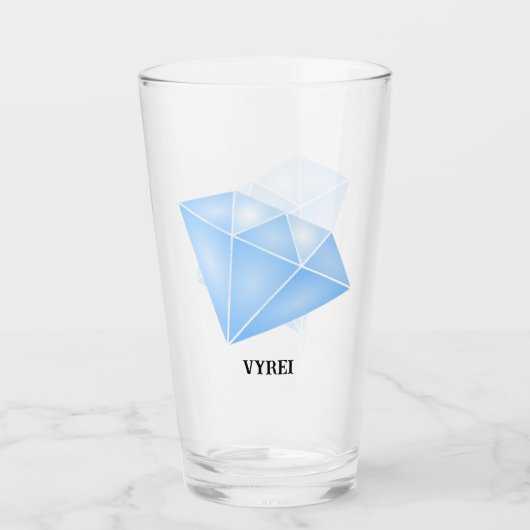 Verre Carat diamant bleu brillant (Devant)