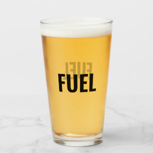 Verre Carburant noir lettres minimaliste boisson claire