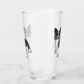 Verre Cardigan noir et blanc Corgi Welsh Chien et nom (Gauche)