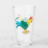 Verre Caricature amusante du coq à rames (Devant)