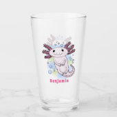 Verre Caricature axolotl rose adorable (Devant)