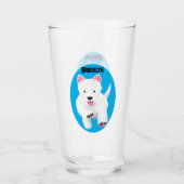 Verre Caricature blanche de terrier de l'ouest (Devant)