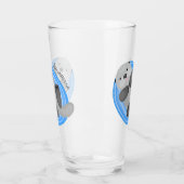 Verre Caricature bleu loutre de mer joyeux (Gauche)