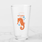 Verre Caricature de bulles d'hippocampe orange (Dos)