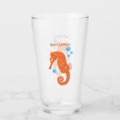 Verre Caricature de bulles d'hippocampe orange (Devant)