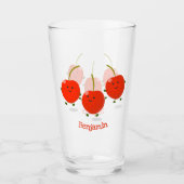 Verre Caricature de cerises rouges à sauter mûr (Devant)