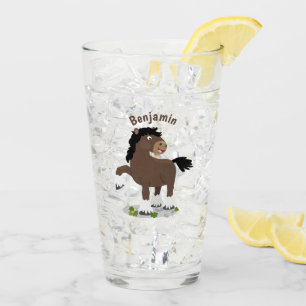 Verre Caricature de cheval de trait de Cute Clydesdale