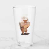Verre Caricature de chipmunk à grosses joues mignonnes (Devant)