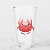 Verre Caricature de crabe rouge cuite (Devant)