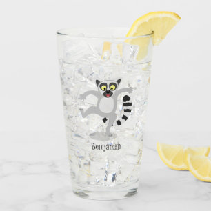 Verre Caricature de danse lémurienne en anneau mignon