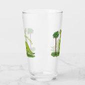 Verre Caricature de dinosaure de brontosaurus vert migno (Gauche)