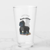 Verre Caricature de gros gorilles joyeux (Dos)
