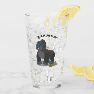 Verre Caricature de gros gorilles joyeux