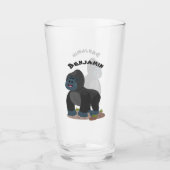 Verre Caricature de gros gorilles joyeux (Devant)