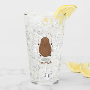 Verre Caricature de la corde de saut de pomme de terre t