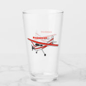 Verre Caricature de l'avion à train de vélo (Devant)