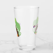 Verre Caricature de lézard de caméléon vert joyeux (Gauche)