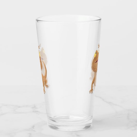 Verre Caricature de lézard de dragon à barbe (Droite)