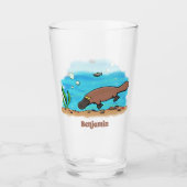 Verre Caricature de natation de Cute platypus (Devant)