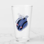Verre Caricature de nudibranche bleu mignon (Devant)