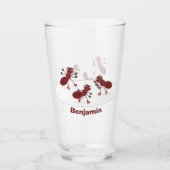 Verre Caricature de patinage sur glace de Happy red four (Devant)