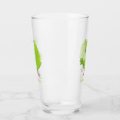 Verre Caricature de perruche verte curieuse (Gauche)