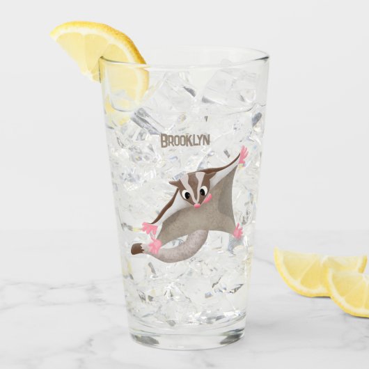 Verre Caricature de planeur de sucre joyeux (Devant glace)