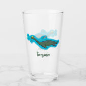 Verre Caricature de plesiosaure, monstre marin mignon et (Devant)