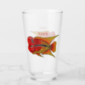 Verre Caricature de poisson cichlide à fleur (Dos)