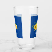 Verre Caricature de poisson sous-marin jaune mignon (Gauche)