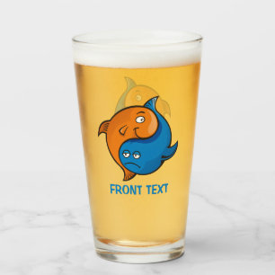 Verre Caricature de poisson Yin Yang