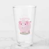 Verre Caricature de porc mignon rose pot vendue (Dos)