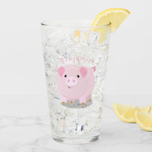 Verre Caricature de porc mignon rose pot vendue (Dos glace)