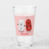 Verre Caricature de shakers de sel et de poivre de Cute  (Devant)