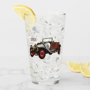 Verre Caricature de voiture classique 1920