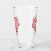 Verre Caricature d'éléphant rose (Gauche)
