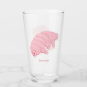 Verre Caricature d'ours d'eau tardigrade rose mignon (Dos)
