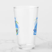 Verre Caricature en carton de lait joyeux (Droite)