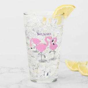 Verre Caricature en trio flamand rose mou
