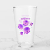 Verre Caricature kawaii de méduse violette rose mou (Dos)