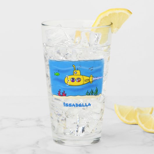 Verre Caricature sous-marine joyeuse (Dos glace)