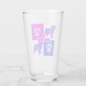 Verre Carlin Silhouette Chien & Paw Rose et Carré bleu (Dos)
