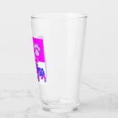 Verre Carlin Silhouette Chien & Paw Rose et Carré bleu (Gauche)