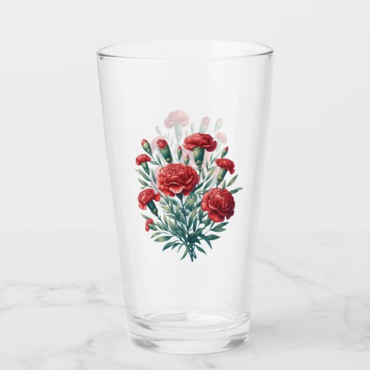 Verre Carnation rouge (Dos)