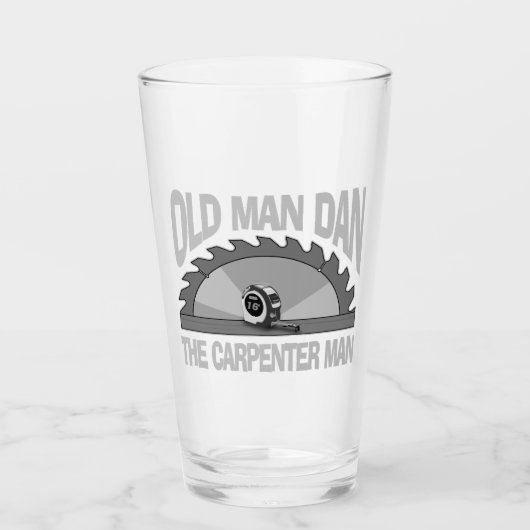 Verre Carpenter Woodworking Old Man Dan Lumber Builder (Devant)